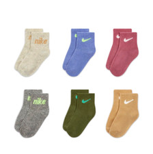 Nike Toddler 6 Pk Multicolor Ankle Cotton Cushion Swoosh Logo Sock Set Sz 2-4 Yr