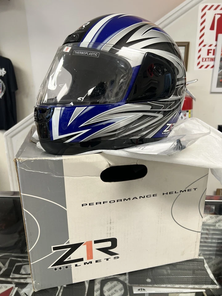 Z1R Stance 摩托车头盔 蓝色/白色/银色 小号 全新 开箱 — 第 2/4 张图片