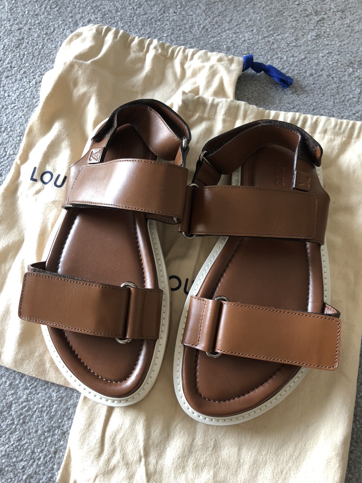 louis vuitton brown slippers