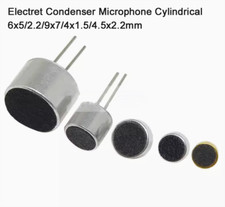 Electret Condenser Microphone Cylindrical 6x5/2.2/9x7/4x1.5/4.5x2.2mm