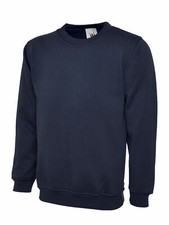 Uneek Unisex Classic Sweatshirt Crew Neck Men's Plain Jersey Sweater Jumper TOP