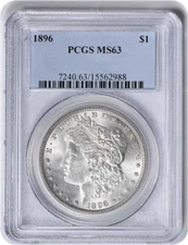 1896 Morgan Silver Dollar VAM 19 MS63 PCGS