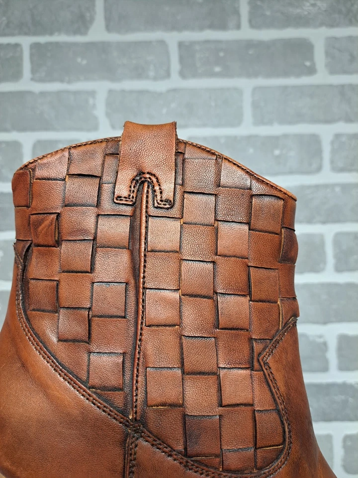 Botines Matisse de cuero coñac Dawn Western marrón para mujer talla 10M Foto 3 de 4