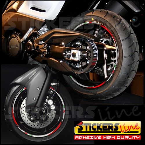 Adesivi Cerchi Compatibili Yamaha Scooter Tmax 500 530 560 Fasce Ruote Catarifrangenti Yh Tm E3 - Foto 3