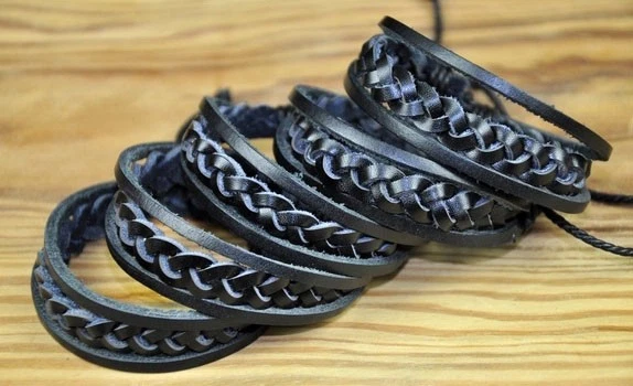 Лот 5шт серфер классный кожи и конопли плетеный повязка на запястье браслет браслет черный C26 - Изображение 2 из 3