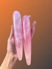7" Rose Quartz Crystal Wand - Healing Stick - Crystal Yoni Wand - Healing Wand