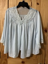 Vintage Shadowline Women s Size L Embroidered Bed Jacket