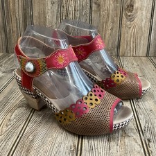 Spring Step L  Artiste Jive Grym Leather Sandals Heels Womens Size 37 EU 6.5 US