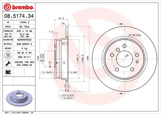 2Er Pack - Bremsscheibe 08.5174.34 Brembo FüR BMW-image