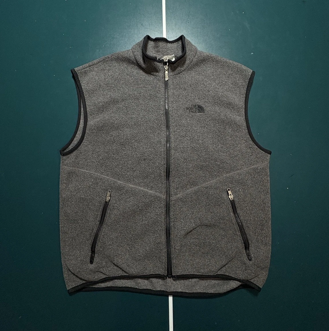 Vintage 90s The North Face Fleece Vest Men’s XL Gray Black Outdoor Made In USA