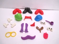 19 PIECE PLAY CLAY DOUGH BODY & FACE PARTS PIECES BIN C