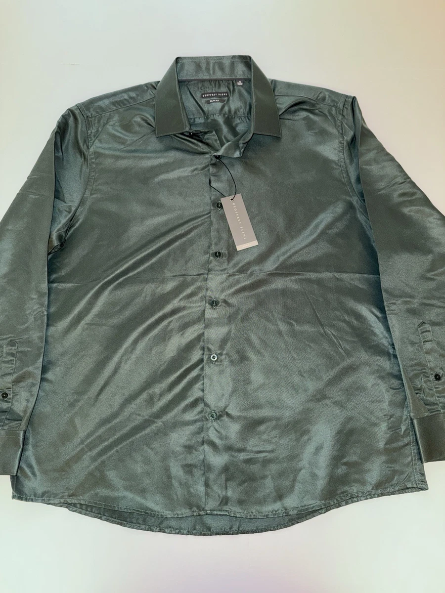 Green Long Sleeve Slim Dress Shirts for Men for sale | eBay
