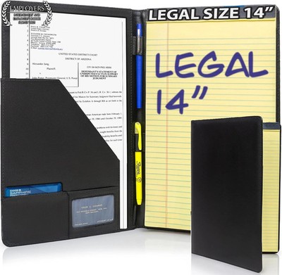 Legal Size Padfolio   8.5 X 14 Inch Portfolio Folder for Legal Pad, Professiona