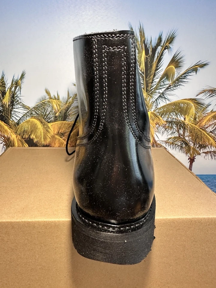 Vtg New with Box Steel Toe 5137 Vibram Blk Combat Boots Leather Safety Sz 11 - Image 4 of 4