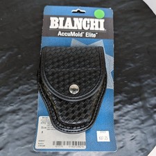 Bianchi 7900 AccuMold Elite Handcuff Case Sz: 3 Black Basketweave ASP S W