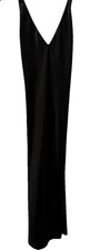 Frederick s of Hollywood Black Satin Slip Nightgown XL NWOT Plunge Sleepwear