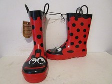 Western Chief Toddler Ladybug Waterproof Pull On Rain Boots Red Size 10