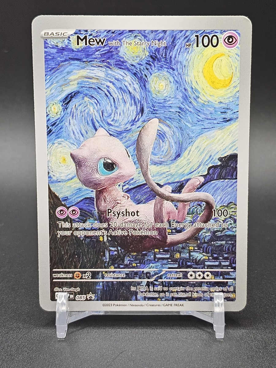 starry night pokemon card Pokemon Mew Starry Night Van Gogh Trading Card Fan Art