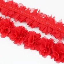 1M Chiffon Flower Lace Trim Ribbons for DIY Crafts Sewing Gift & Dress Decor uk