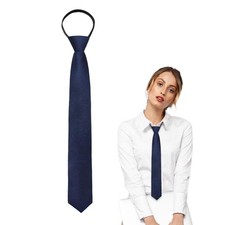 Luckyvestir Womens Tie, Pre Tied 14.96" x 2.17", Navy Blue  2.17 Inch  1 Pc