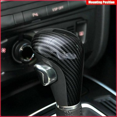 For Audi A4 B8 A5 A6 C6 Q5 Q7 Carbon Fiber Gear Shift Lever Knob Cap Cover Trim
