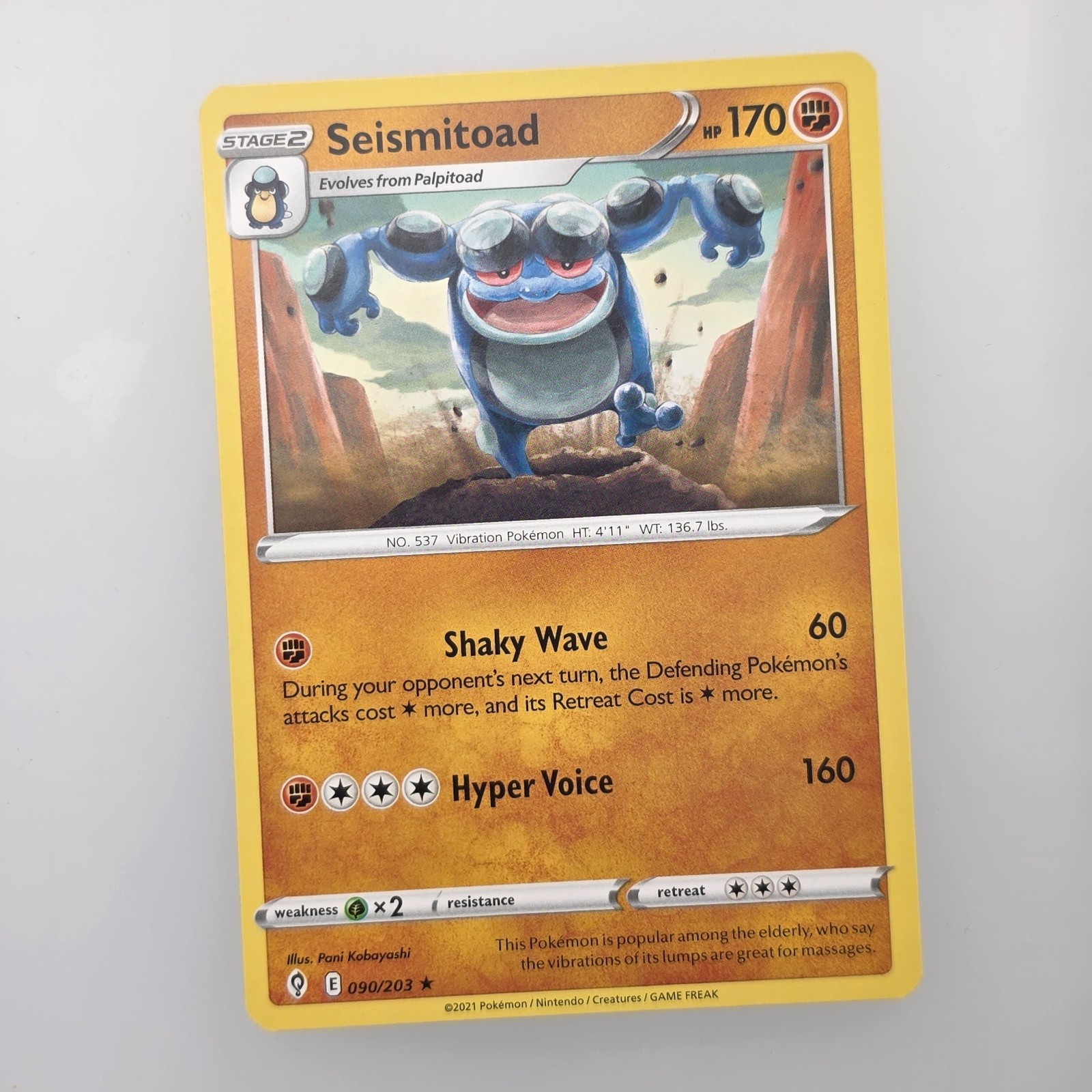 Pokemon TCG Seismitoad 090/203 Rare Regular