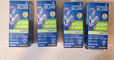 4-Pack Mommy's Bliss Gripe Water Infant Gas & Colic Relief 4oz Exp 10/27 New
