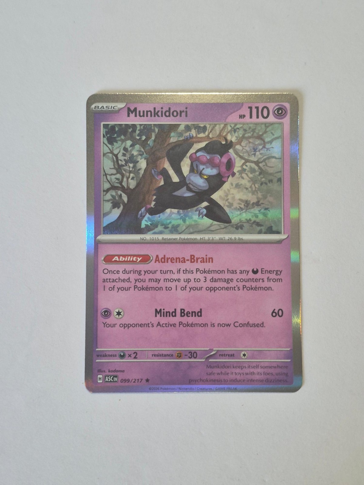 Munkidori 099/217 Rare ME: Ascended Heroes Pokemon Holo Near Mint