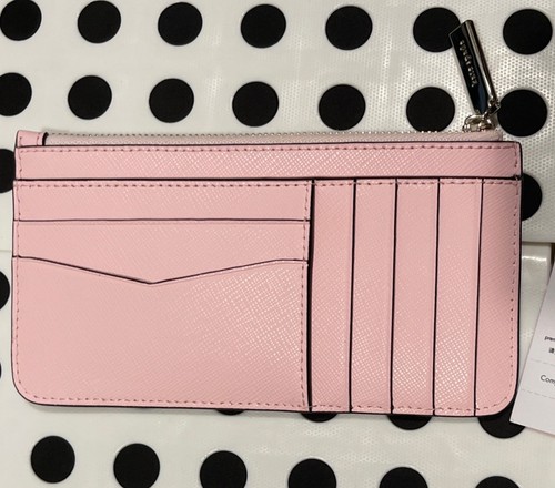 Kate Spade Large Slim Card Holder With Tags - Pink With Pineapples - Picture 3 of 5