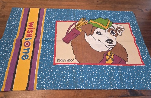 Vintage 90s PBS Kids Wishbone Pillowcase Standard Robing Hood Dog 