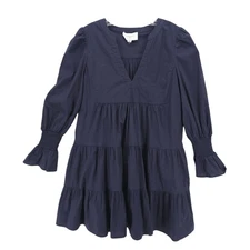 TUCKERNUCK Pomander Place Navy Blue Cotton Poplin Kenzo Dress MEDIUM