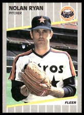 Nolan Ryan 1989 Fleer #368 Houston Astros FREE SHIPPING AutographDen