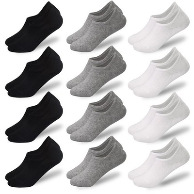 No Show Socks Men 12 Pairs Invisible Socks with AntiSlip Silicon Sneakers Fla...