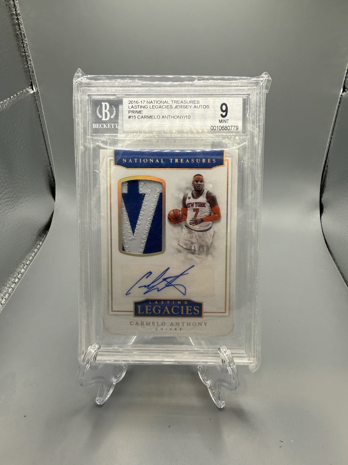 2016-2017 National Treasures Lasting Legacies Carmelo Anthony  AUTO 1/10