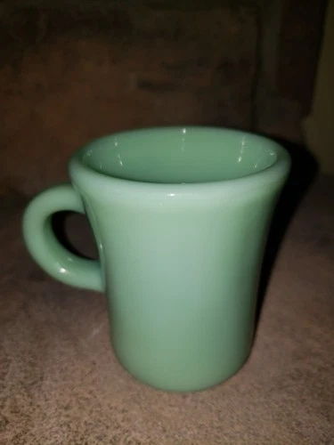 Vintage Fire King Oven Ware Jadeite Jade Restaurant D Handle Coffee Mug