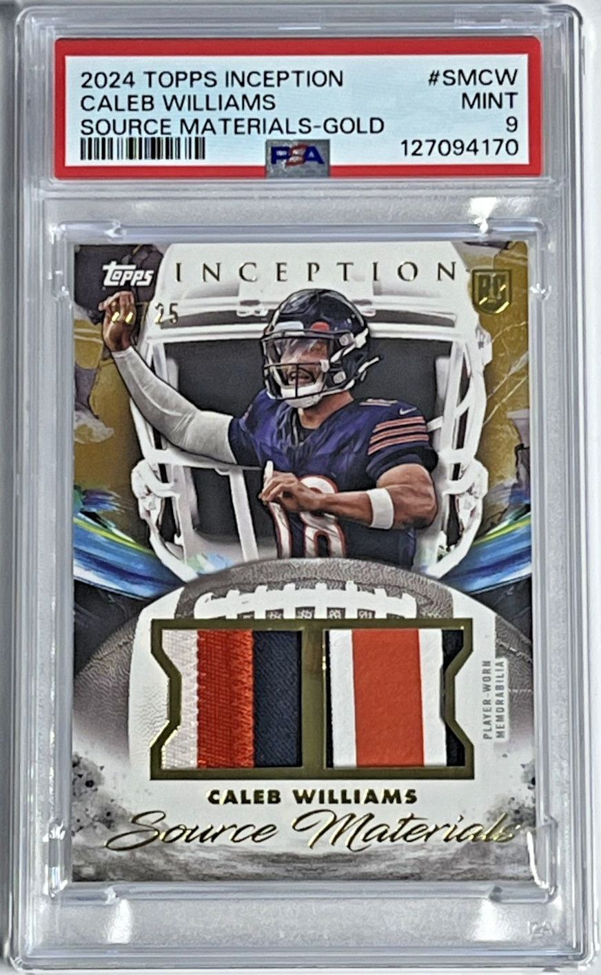Caleb Williams Topps Inception Source Materials #SMCW Gold