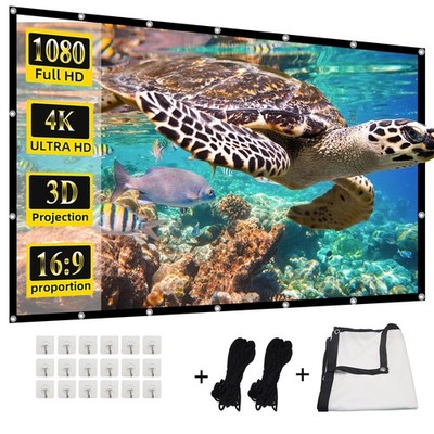 200'' 4K HD 16:9 Foldable Double-Sided Projector Screen for Indoor/Outdoor Use