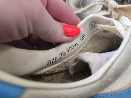 Nike Womens Canvas Shoes 80s White Blue Swoosh Thrash 800911 Collectible 7.5 Vtg - Picture 11 of 23
