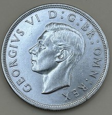 1937 Silver Crown King George VI Coronation Coin Good Grade