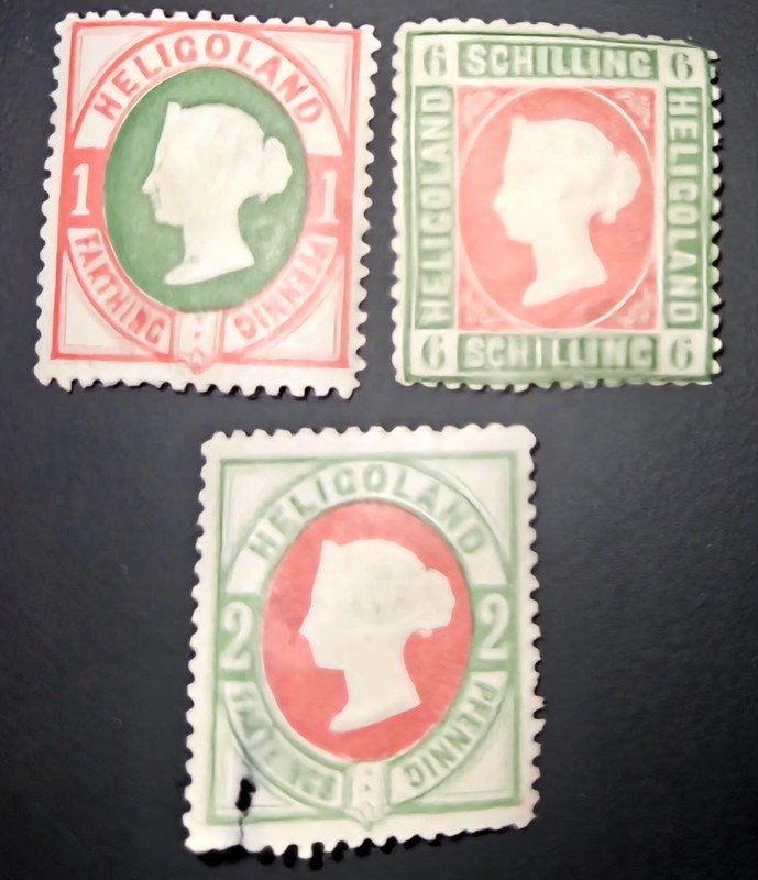 HELIGOLAND  Hinged  Lot Of 3 Stamps
