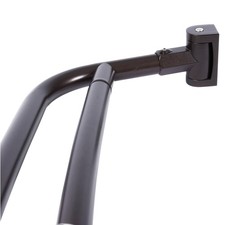 Double Curved Shower Rod, Metal Construction, Adjustable Between 44 to 70 Inc...