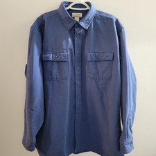 Ll Bean Chamois Cloth Button Up Shirt Mens Size Xl Blue Pockets Cotton 187923 Ll Bean Chamois Cloth Button Up Shirt Mens Size Xl Blue Pockets Cotton 187923