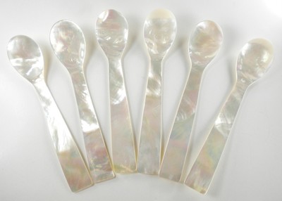 Genuine Mother of Pearl Caviar Spoon Tea Sugar Dessert  Spoon 4.5'' Set of 6