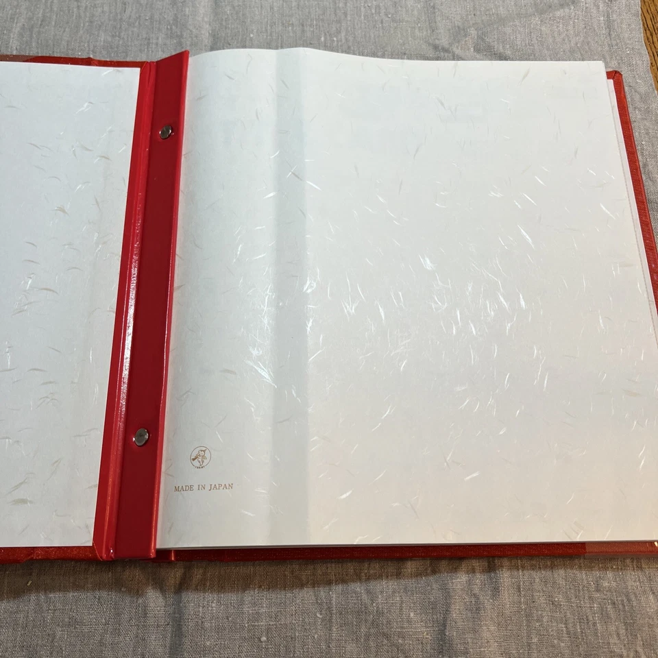 Álbum de fotos vintage japonés asiático metálico cubierto de oro rojo grúas Tommy Foto 2 de 4
