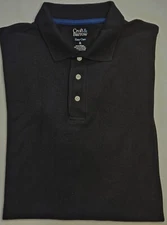 Mens Croft & Barrow Easy Care Short Sleeve Black Polo Shirt Size XL - NICE
