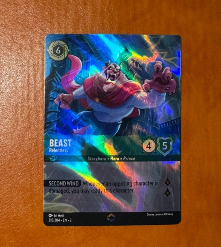 Disney Lorcana Foil Beast Relentless Enchanted Card 210/204 | eBay