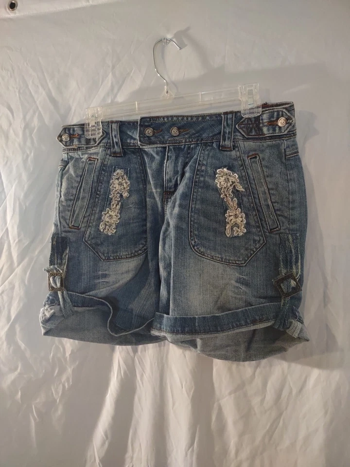 Pantalones Cortos Denim Candie's Vintage Doble Botón Talla 7 Foto 3 de 4