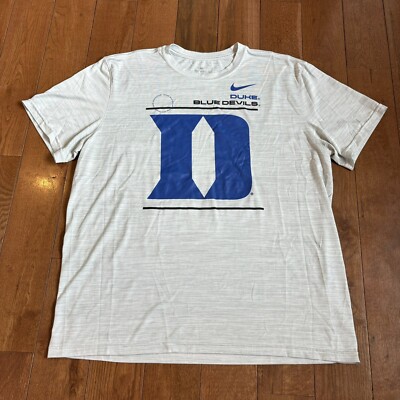 Mens Nike Dri Fit Duke University Gray Blue T Shirt 100% Polyester