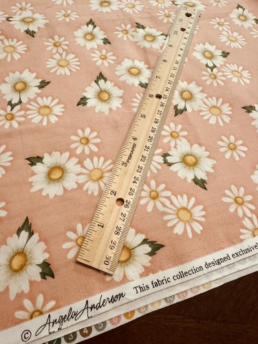 Daisy on Pink Angela Anderson Quilting Treasures COTTON FABRIC DAISIES BY YARD - Picture 5 of 5
