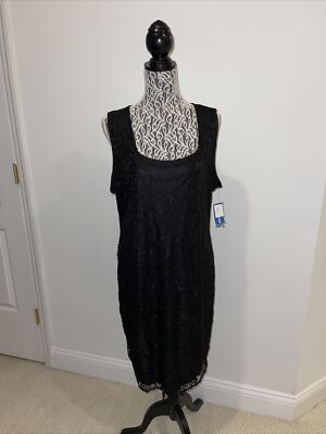 Women's New Lace Dress Size XXXL Zip Clasic Black Fitted Stretchy MIDI |  eBay
